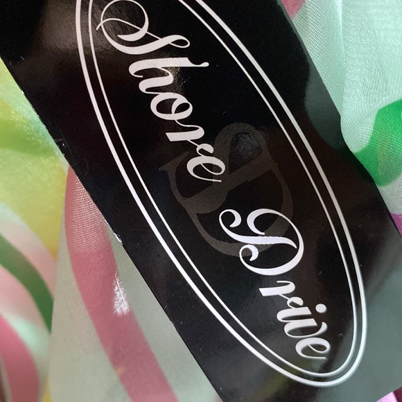 NWT “SHORE DRIVE” Striped Swim Coverup Caftan Tunic 🌸 Semi Sheer FreeSize - Picture 12 of 14